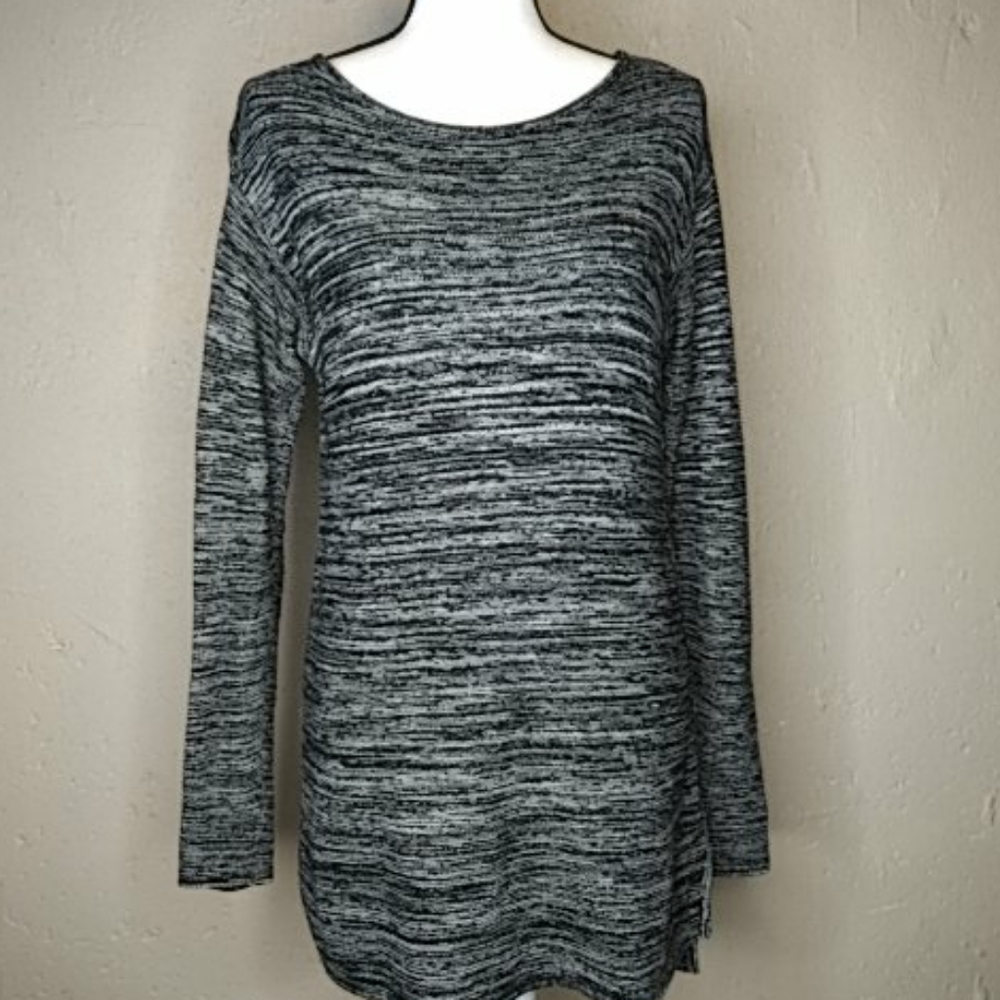 Ellen Tracy Long Sweater Grey Marled Color Sz S